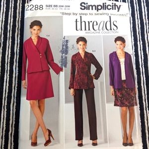 Simplicity 2288 size BB 20W-28W pattern set ONLY